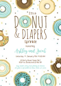 Sprinkle Invitation Donut and Diapers Blue design preview