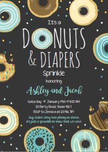 Sprinkle Invitation Donut and Diapers Blue Chalk design preview