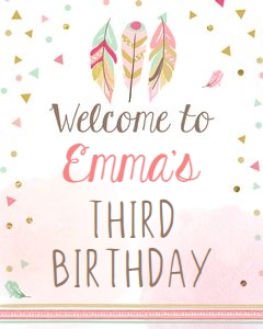 Welcome Sign Feathers Three design preview