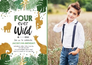 Birthday Invitation Fourever Wild Boy - With photo design preview