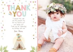 Thank you Card Teepee - With Photo design preview
