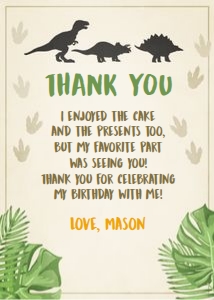Thank you Card Dinosaur Boy design preview