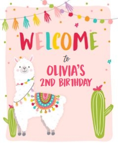 Welcome Sign Llama Pink design preview