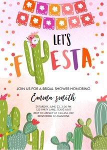 Bridal Shower Invitation Fiesta Pink design preview