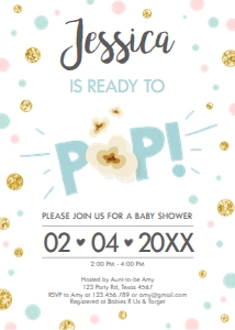 Baby Shower Invitation Ready to Pop White Blue design preview