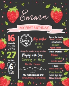 Milestones Poster Strawberry Black design preview