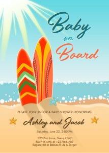 Baby Shower Invitation Baby on Board design preview