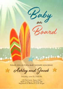 Baby Shower Invitation Baby on Board Boy Vintage: Baby Shower Invitation Baby on Board Boy Vintage