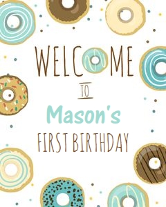 Welcome Sign Donut Blue design preview