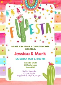 Bridal Shower Invitation Fiesta Colors design preview