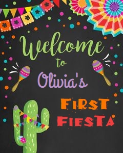 Welcome Sign Fiesta Birthday Black design preview