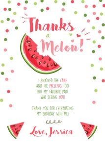 Thank You Card Thanks a Melon White design preview