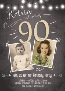 Birthday Invitation Adult 90 design preview