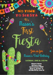 Birthday Invitation First Fiesta Chalk design preview