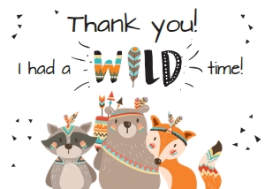 Thank you Card Tribal Woodland v2 design preview