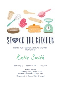 Bridal Shower Invitation Stock the Kitchen design preview