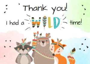 Thank You Card Tribal Woodland design preview