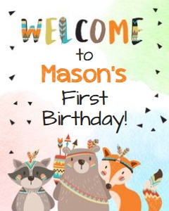 Welcome Sign Tribal Woodland Mulitcolor design preview