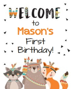 Welcome Sign Tribal Woodland White design preview