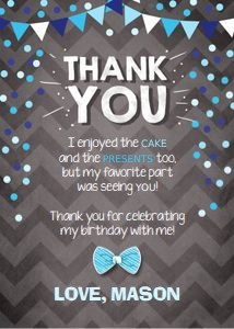 Thank You Card Boy Blue design preview
