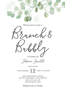 Bridal Shower Brunch and Bubbly Eucalyptus design preview