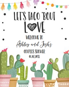 Welcome Sign Taco Bout Love Shower Cactus v2 design preview