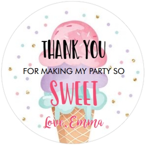 Favor Tag Ice Cream White design preview