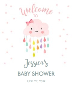 Welcome Sign Cloud Pink design preview