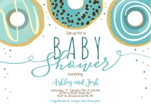 Baby Shower Invitation Donut Blue design preview