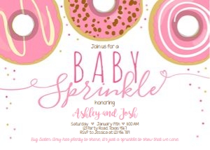 Baby Sprinkle Invitation Donut Pink design preview