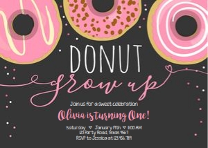 Birthday Invitation Donut Pink Chalk design preview