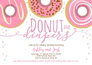 Donut and Diapers Invitation Pink design preview