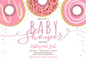Baby Shower Invitation Donut Pink design preview