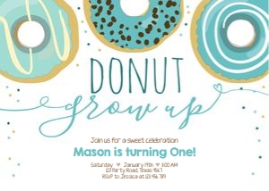 Birthday Invitation Donut Boy design preview