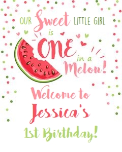 Welcome Sign One in a Melon White design preview