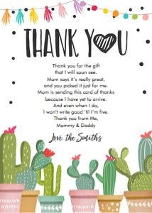 Thank You Card Cactus design preview