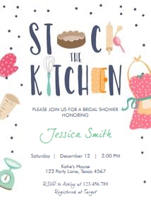 Bridal Shower Invitation Stock the Kitchen V2 design preview
