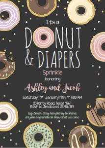 Sprinkle Invitation Donut and Diapers Pastel Chalk design preview