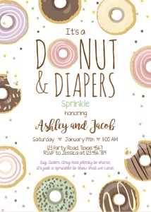 Sprinkle Invitation Donut and Diapers Pastel design preview