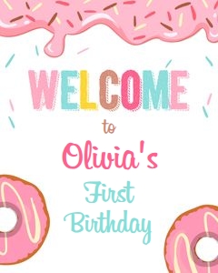 Welcome Sign Donut Pink 2 design preview