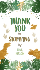 Favor Tags Dinosaur Gold Boy design preview