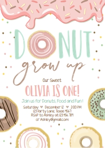 Birthday Invitation Donut Pastel design preview