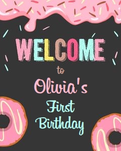 Welcome Sign Donut Pink Chalk design preview