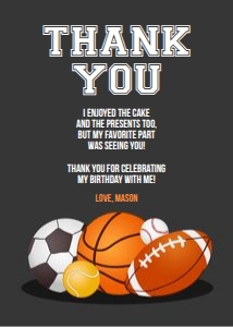 Thank You Card Sports Chalk design preview