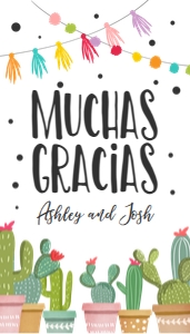 Favor Tags Cactus Fiesta Muchas Gracias design preview