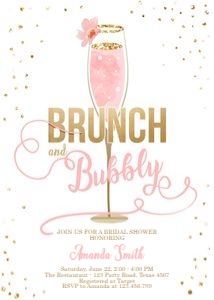 Bridal Shower Invitation Brunch and Bubbly White design preview