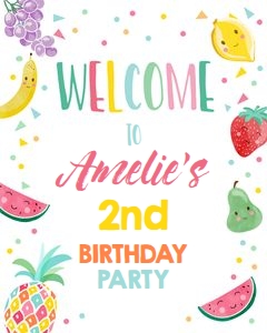 Welcome Sign Fruit Faces design preview