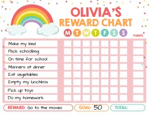 Reward Chart Rainbow design preview