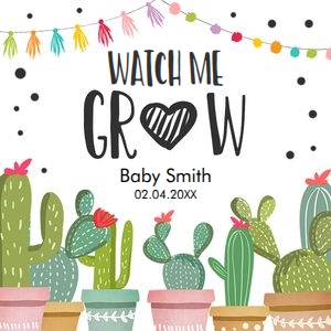Watch Me Grow Tags Cactus design preview