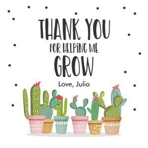 Thank You Tag Cactus Teacher Appreciation design preview